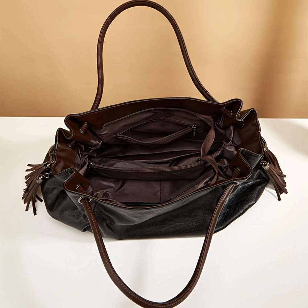 Vintage Soft Tote Large Capacity Shoulder Bag Women s Retro Handbag Purse For Commute bag