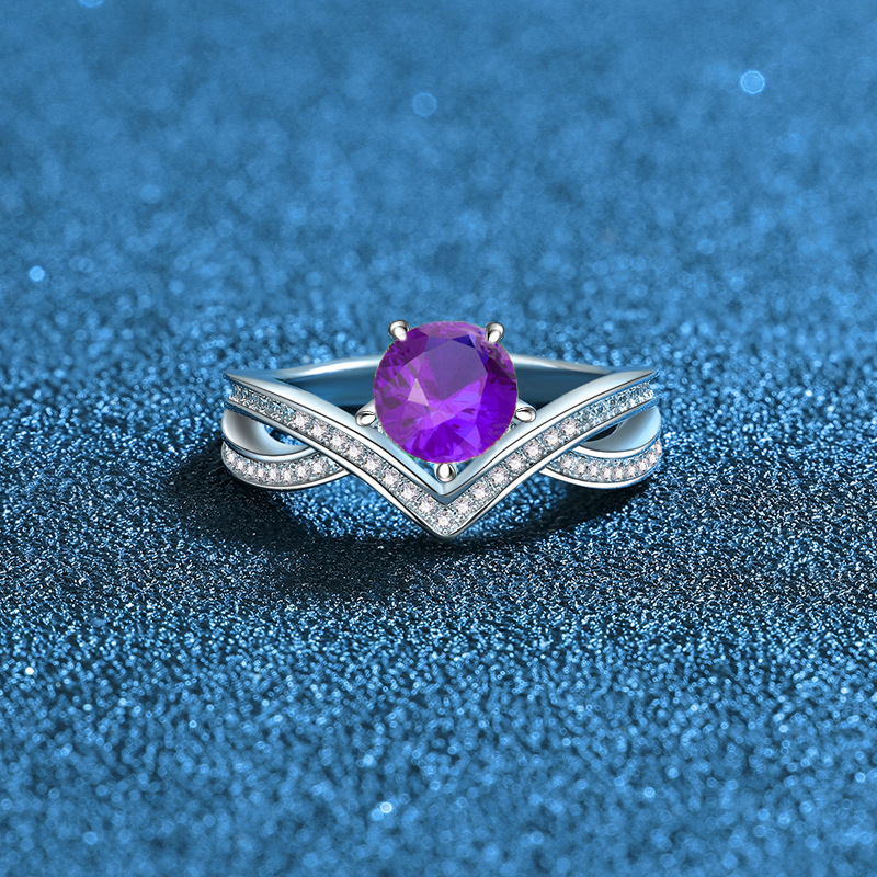 S925 Sterling Silver Green Gemstone Ring for Women V-Shaped Band with Zircon Fashion Minimalist Jewelry for Engagement or Gift