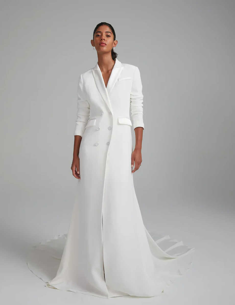 Runway Long Mother of the Bride Suits One Piece Set Jacket Double Breasted Women Business Blazer Peaked Lapel Formal Work Wear Customized