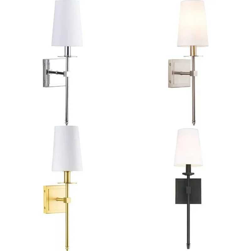 Modern American Wall Lamp Bedroom Bedside Hotel Hallway Sconce Lights Decoration Lighting Chrome Nickel Fabric Home Decor LEDXJ250526