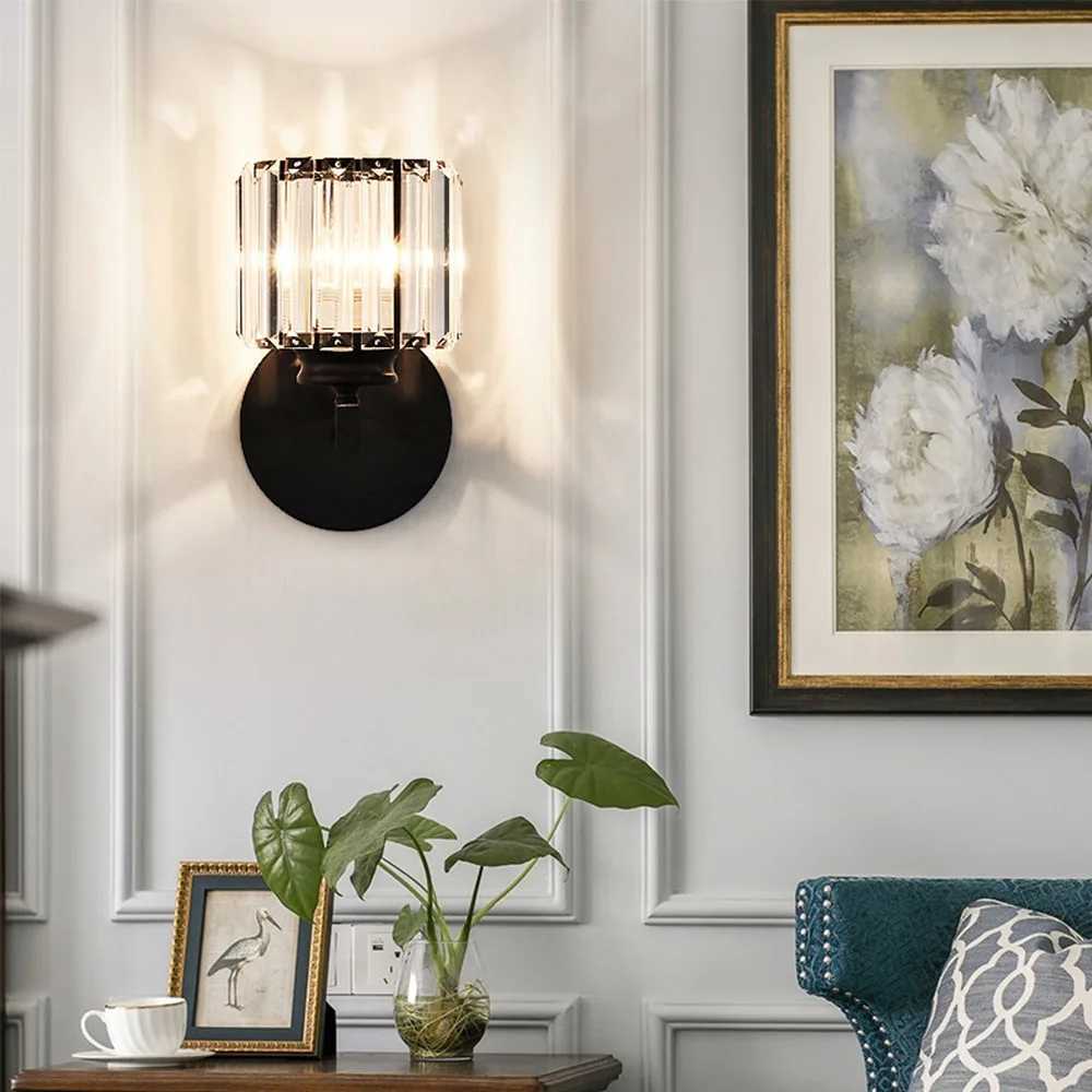 Modern LED Yatak Odas Baucu Duvar Lambas Basit Cam Sanat Lamba Koridor Oturma Odas Dekor Ev Dekorasyon Duvar IXJ250526