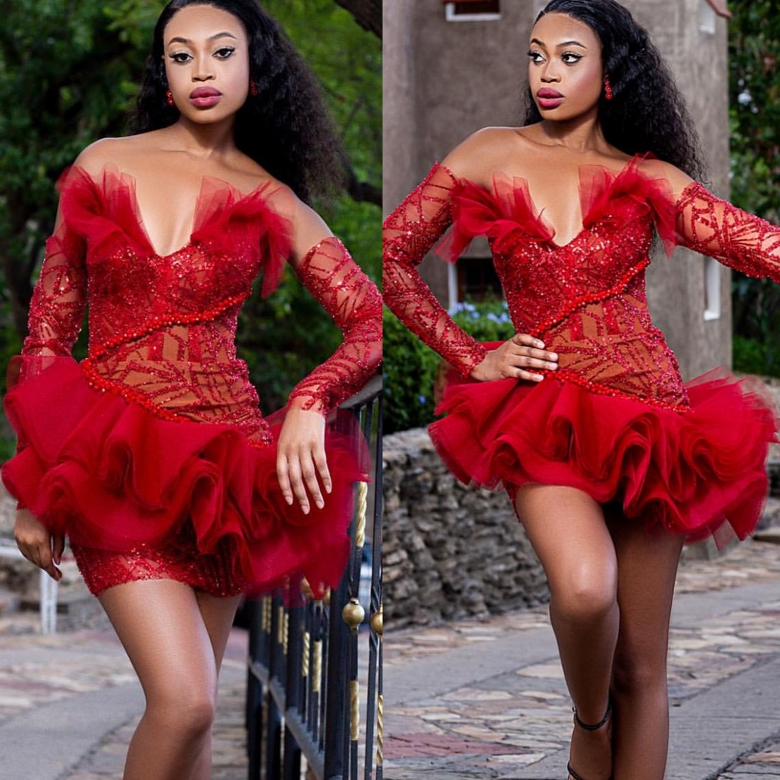 Red Mermaid Cocktail Dress Lace Beaded Tier Sweetheart Short Mini Graduation Homecoming Dresses For Special Occasions Sweetheart Gowns