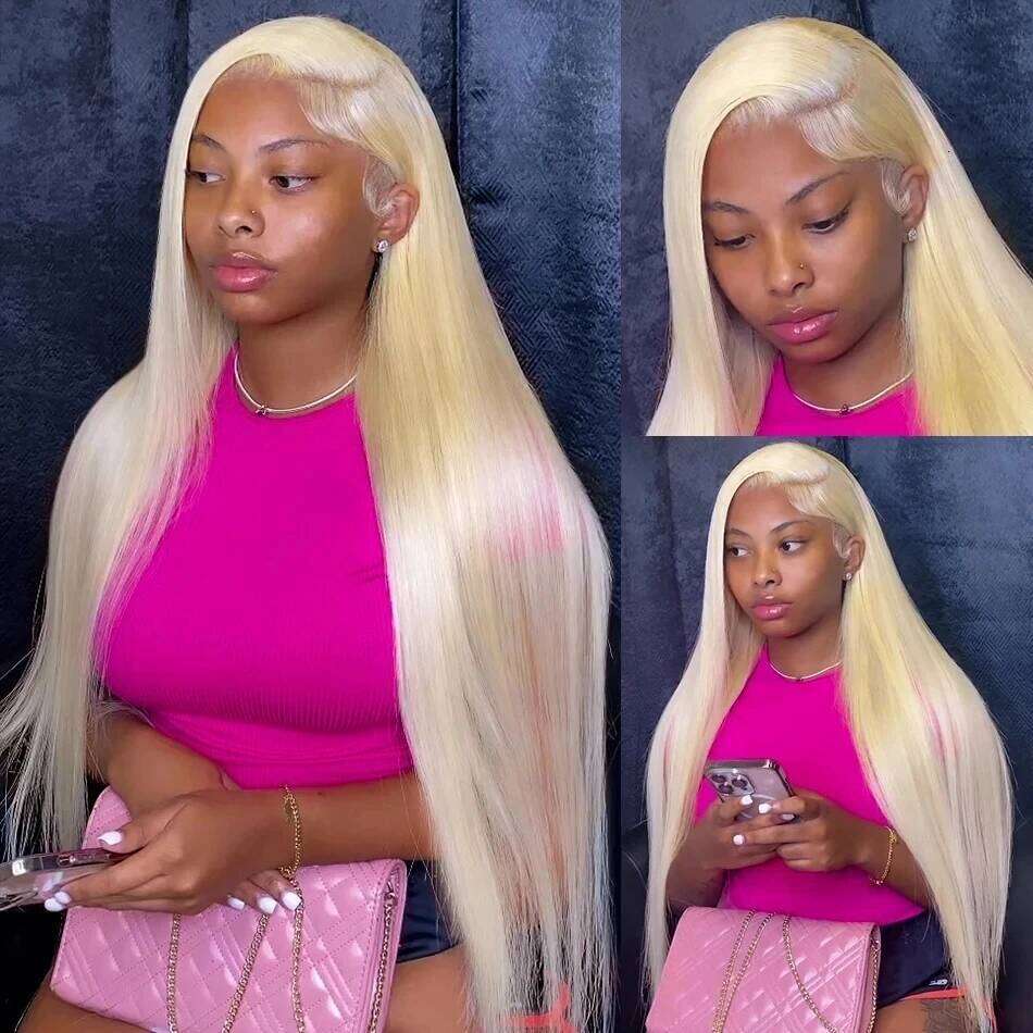 Pretty Diary 30 38 Inch HD 613 Bone Straight 13x6 Lace Front Human Hair Wig Color 250% 13x4 Honey Blonde Frontal Wigs For Women