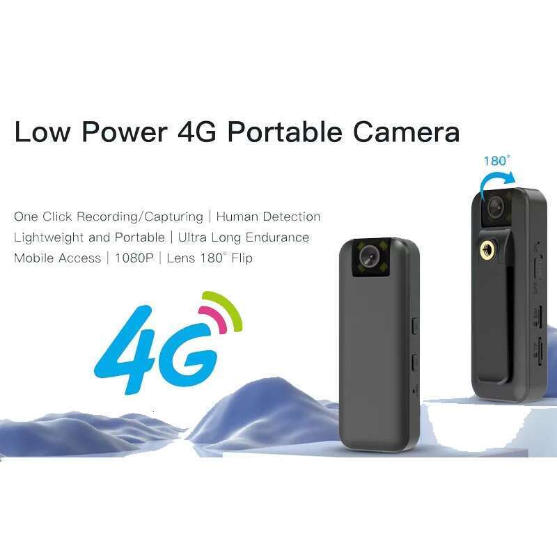 4K Portable 4G IP Network CCTV 1080P Remote Surveillance Built-In Battery Mini Video Recorder Sport Action Camera