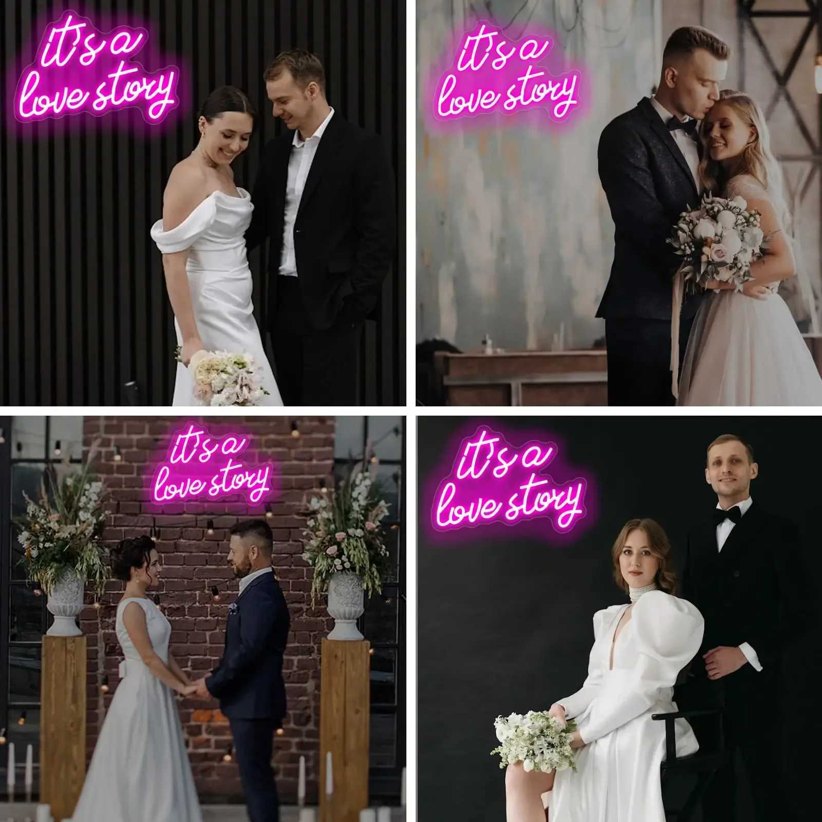 Its a Love Story Neon Light Sign for Wedding Party Wall Decor LED Neon Signs Room Bedroom Wall Decoration Neon Lamp USB Power W250526
