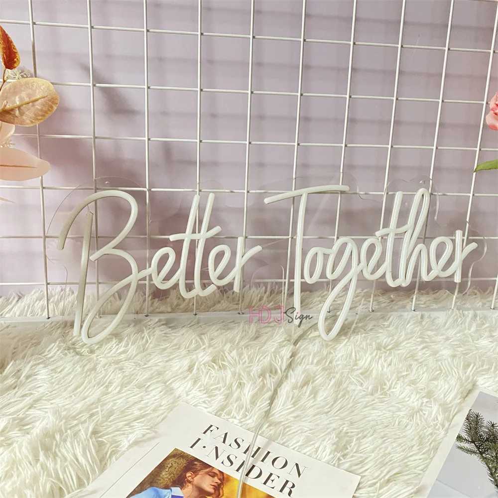 Better Together Neon LED Sign Bedroom Wedding Birthday Decoration Night Lights USB Boardsign Sign Room Wall Party Decor W250526