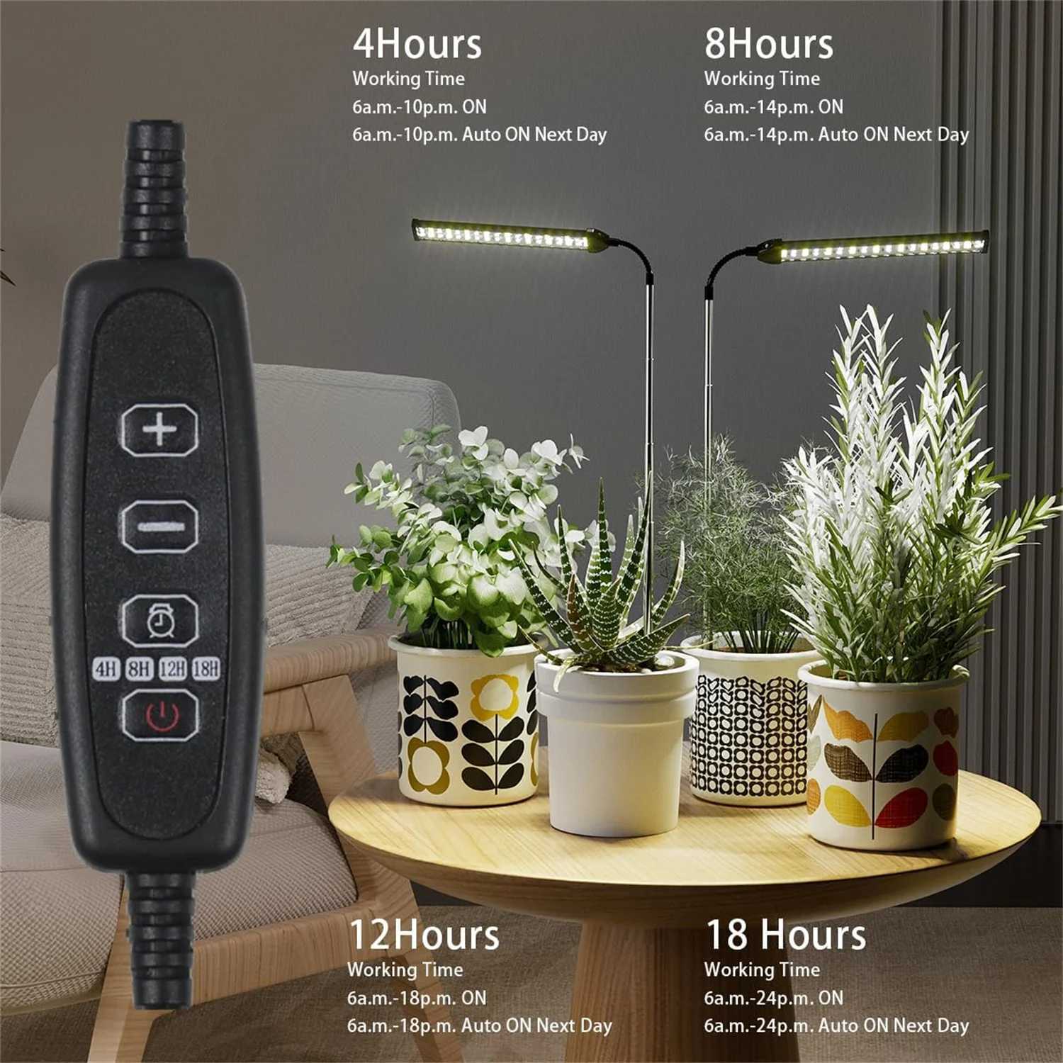 Ground Insertion Flat Tube White Light USB Grow Plant Lamp Full Spectrum Growth Light 5V Timed Dimming Fleshy Flower LightingXJ250526