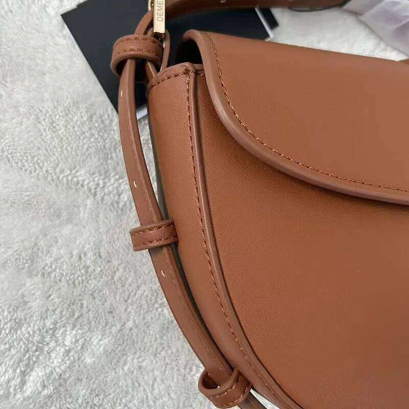 Designer Bag Commuting Women S Armpit Saddle Solid Color Cowhide Fashionable Single Shoulder Crossbody Half Moon
