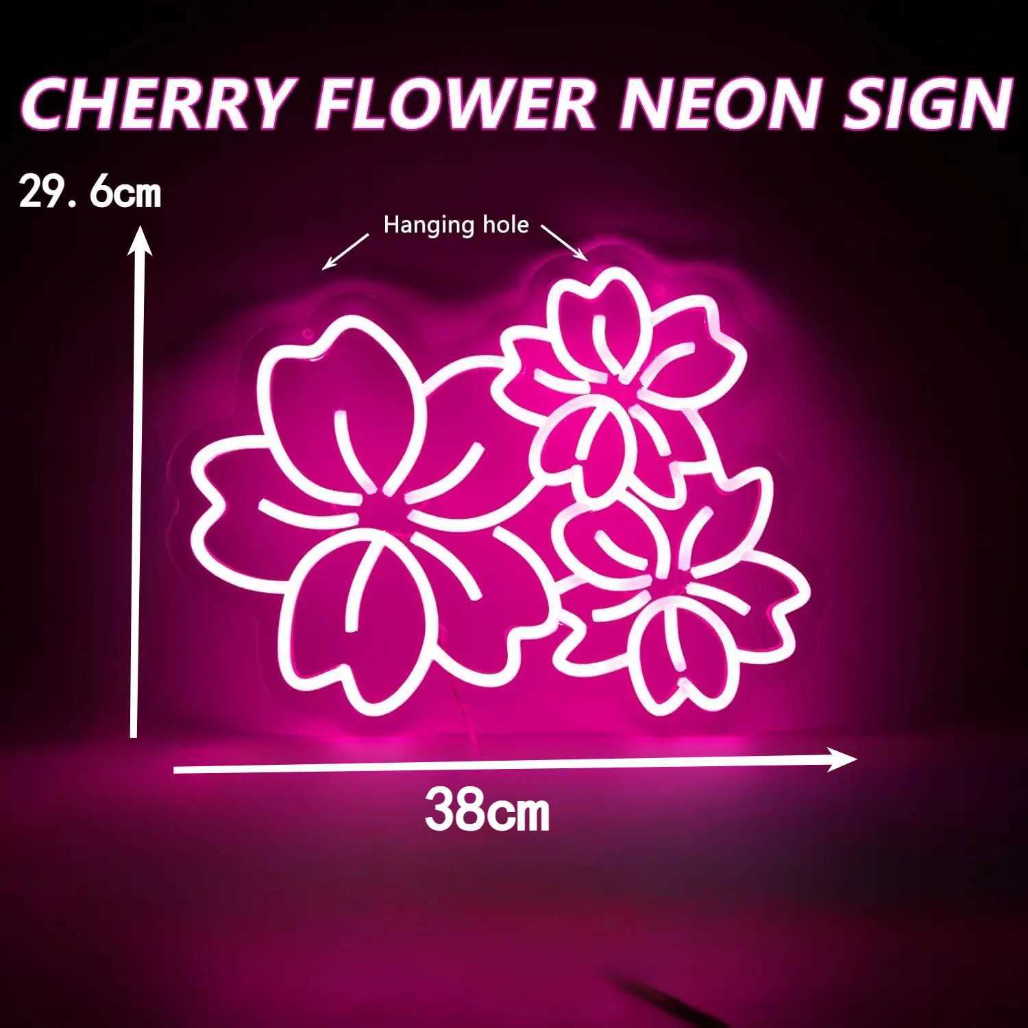 Cherry Flower Neon Sign LED Neon Light Sign Outdoor Indoor Night Light Wall Decor Beautiful Door Home Decor Drawing Room Gifts W250526