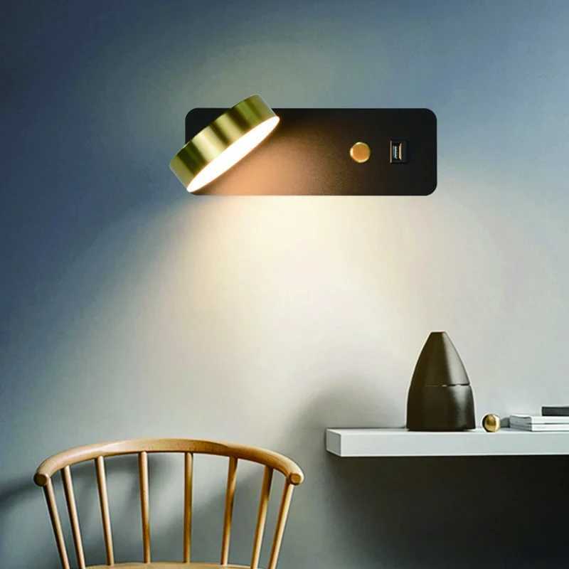Indoor LED Wall Lamps DC5V USB Charge 110V 220V Dimming Wall Light Bedroom Stair Study Livingroom Wall SconceXJ250526