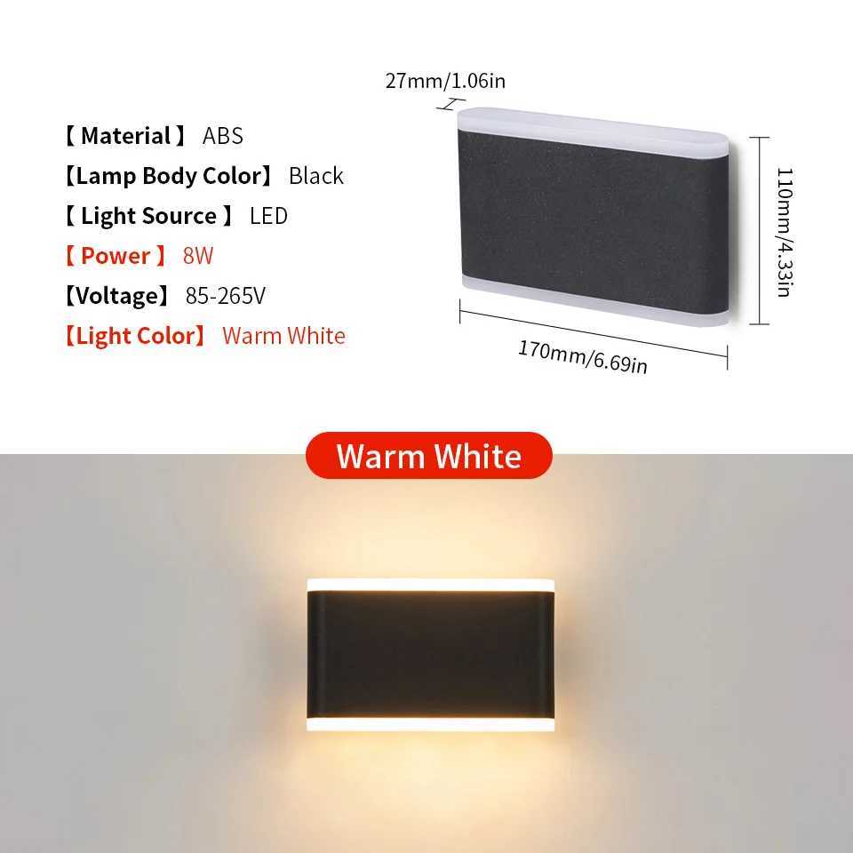LED Outdoor Waterproof IP66 Wall Light Porch Garden Wall Lamp Indoor Home Decor Bedroom Living Room Decoration Lighting LampXJ250526