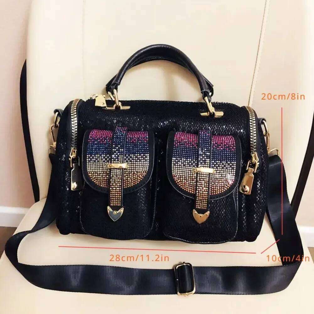 Women's Bags Designer Water Dia Sequin Fashionable And Elegant Women's Handbag Multi Pocket Large Capacity Single Shoulder Crossbody Bag