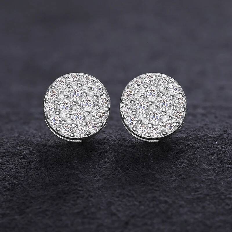 Top Quality Unisex Round 100% Sier Earrings Fashion Classic Moissanite Earring For Women Jewelry