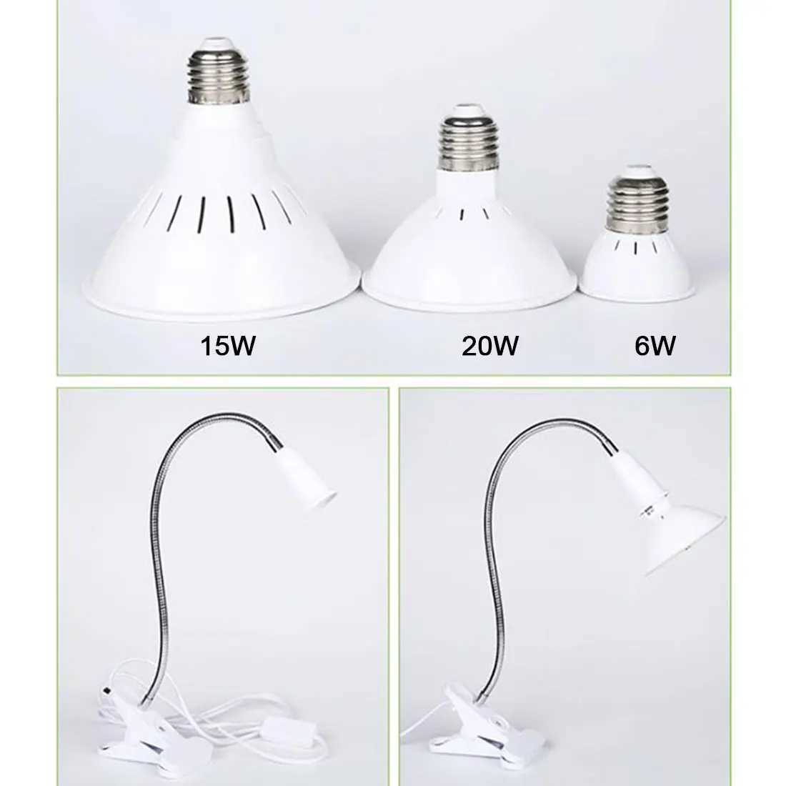 1/2 Heads 6W 15W 20W LED Grow Light E27 Phyto Lamp for Plants Moveable Plant Clip Lamp for Seeds Flower Fitolamp Growing TentXJ250526