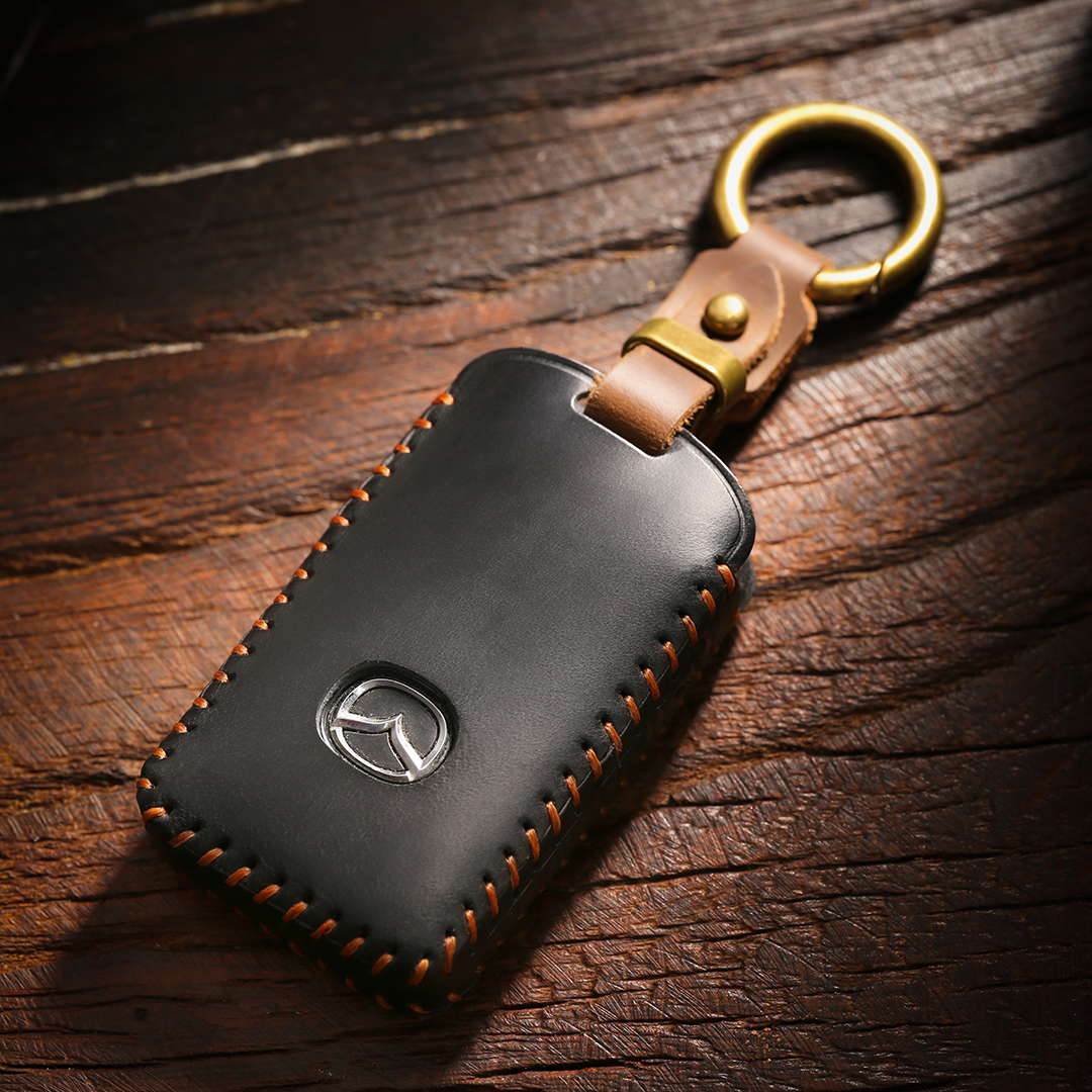 Car key Protective Case Handmade Genuine Leather Material Suitable for Mazda Mazda 3 Anksella CX50/CX30/CX-5 (Used for: Mazda)