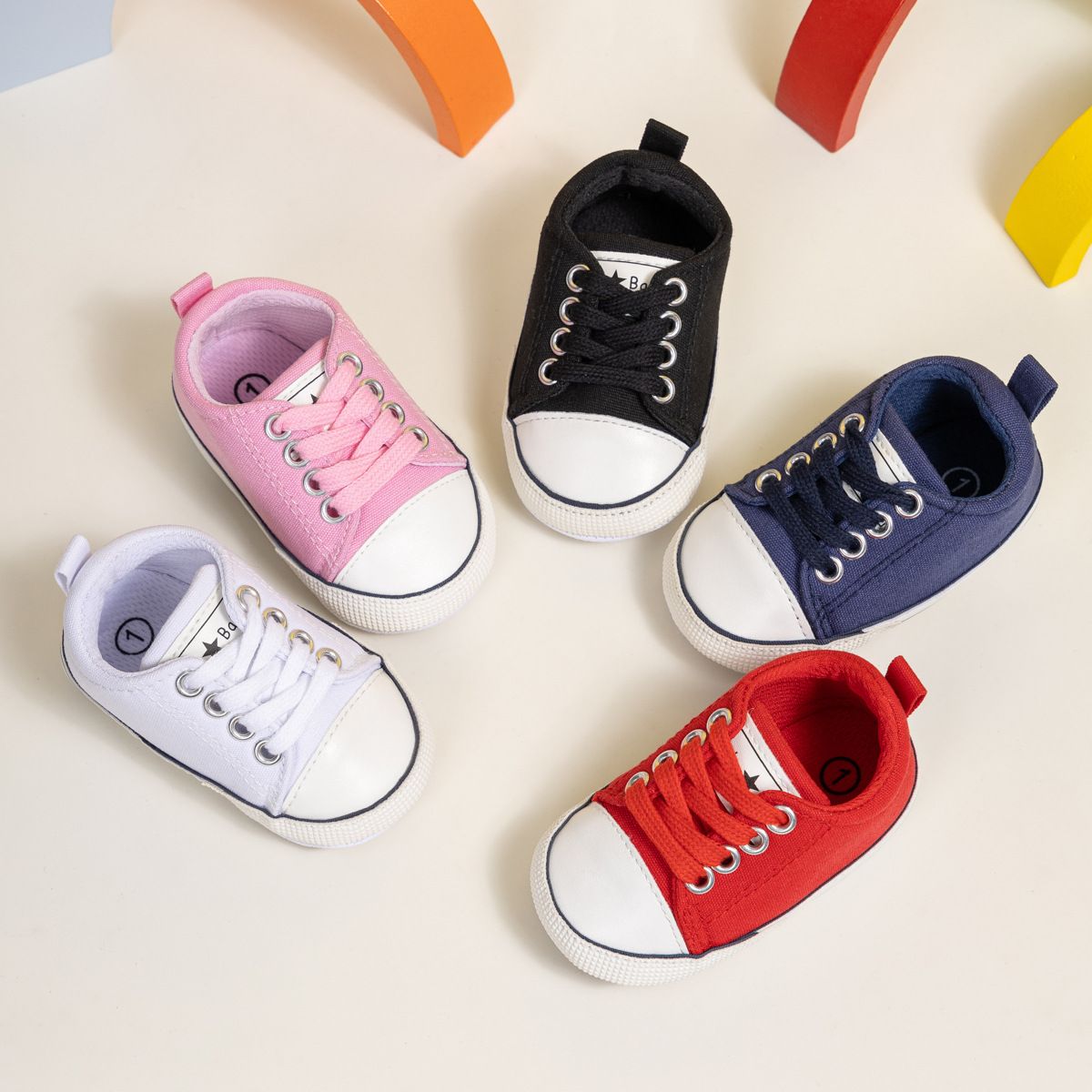 Newborn Classic Five Colors Boys Girls Baby Shoes Littlesprouts Casual Canvas Sneakers Soft Rubber Soles Anti-slip Unisex Infant First Walkers