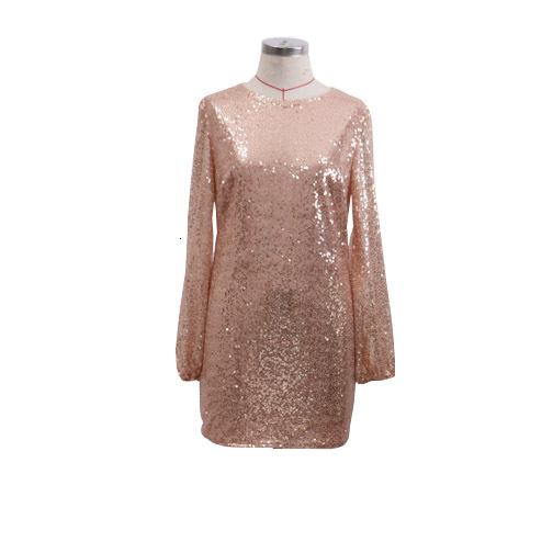 New womens dress round neck long sleeve Slim Pencil Skirt