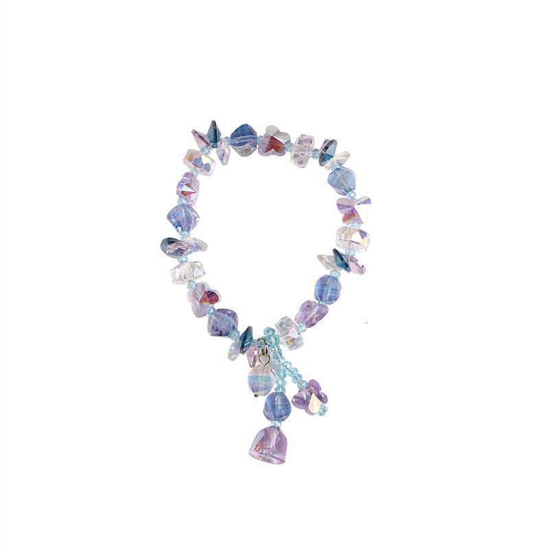 New Korean version girl heart lavender romantic crystal with pendant bracelet as a gift for best friend jewelry