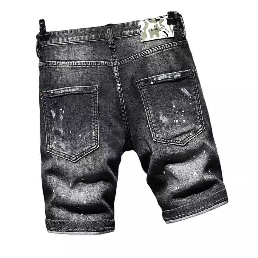 New Fashion Mens Open Front Short Jeans Brand Clothing Bermuda Summer Cotton Shorts Breathable Denim Street Clothing Mens ClothingT250324