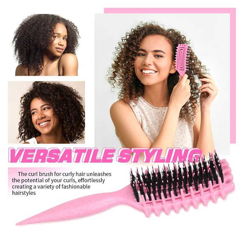 Wet Curly Hair Brush Defining Curl Hairbrush Massage Detangling Black People Detangler Hollow for Blow Drying Brushes R250526