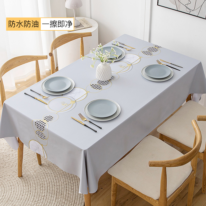D275 tablecloth waterproof and oil-proof washable cloth desk ins style tablecloth rectangular pvc coffee table household tablecloth Nordic