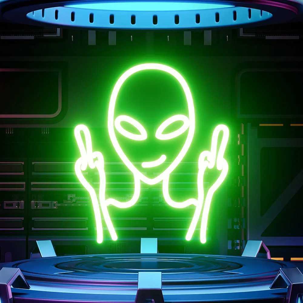 Alien Neon Sign Dimmable LED Neon Signs For Wall Decor USB Room Decor Neon Lights LED Light Gamer Gift For Birthday Christmas W250526