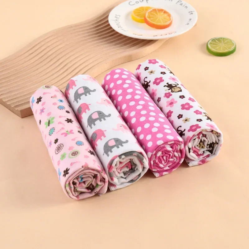 4pcset Cotton Baby Swaddle Blankets Flannel Receiving Blanket for born Muslin Swaddling Cloth Bedding Babies Accessories 250517z