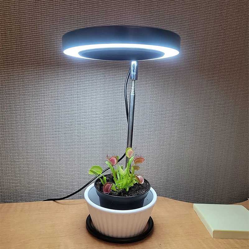 Full Spectrum Indoor Solar LED Growth Light Flower Floor Telescopic Fill Light Annular Plant Light Small Growth Light Phyto LampXJ250526