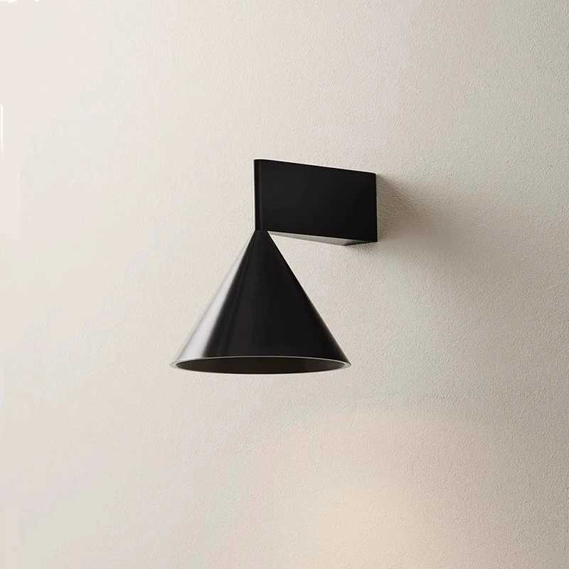 Nordic designer brushed metal small wall lamp creative living room study dining room personalized cone-shaped wall lampXJ250526