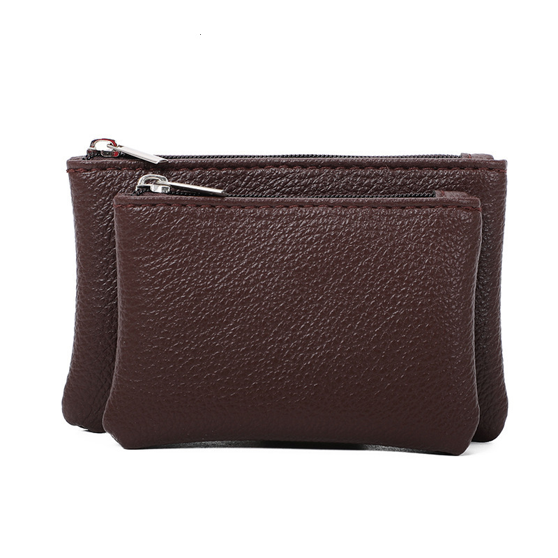Fashion women s new solid color double layer fashion detachable change bag card key storage bag designer men fashion s fashion key bag