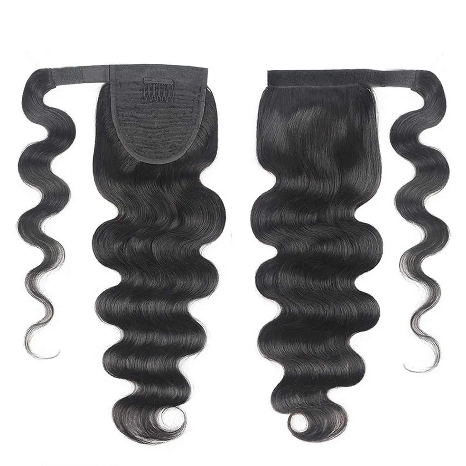 Brazilian Kinky Curly Wave Magic paste Ponytail Hair Extension 100% Human Hair Straight Wrap Around 100g Ponytail Hair S25526
