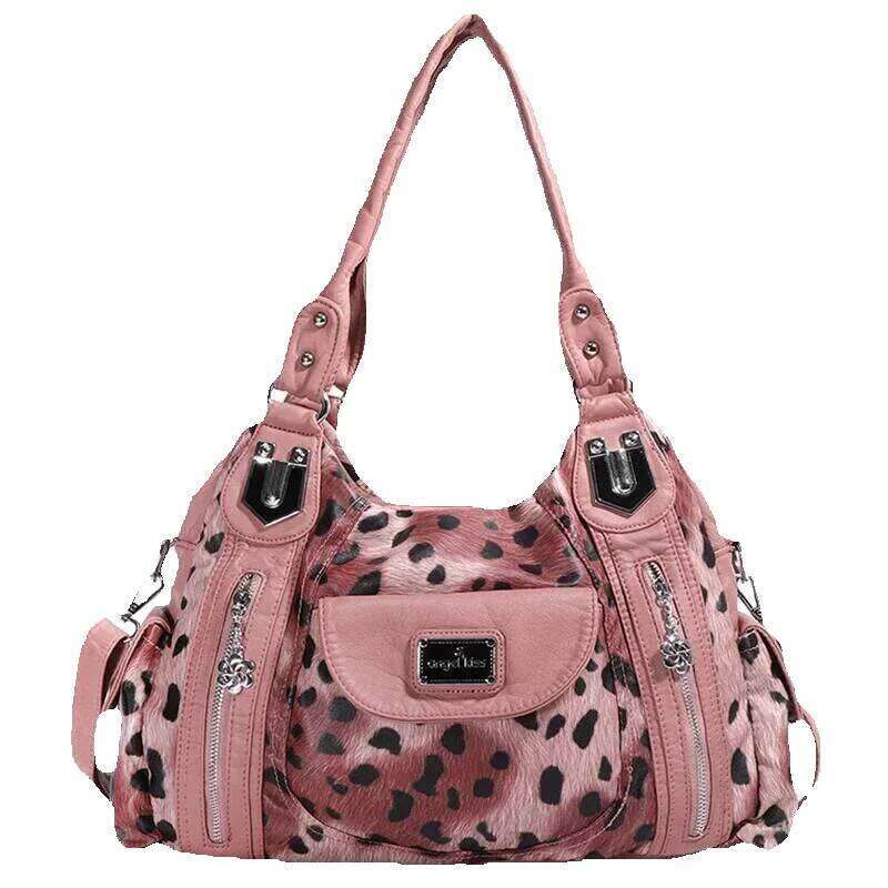 Designer Luxury Designer Luxury Women Soft PU Leather Handbags Large Capacity Shoulder Multi-Pocket Shopping Crossbody Bag Fashion Leopard Tote Bags