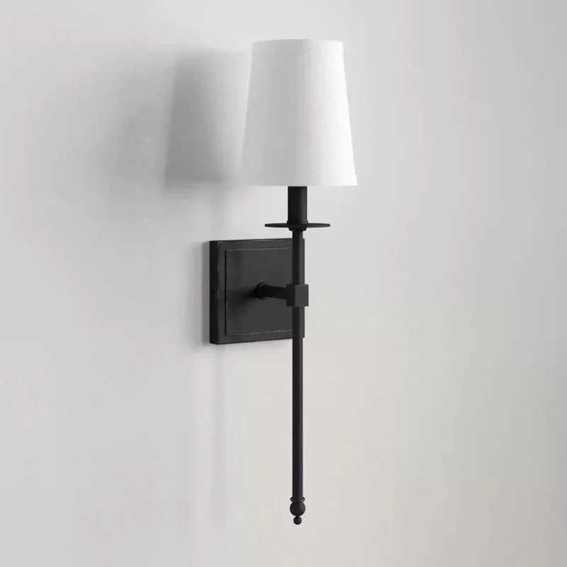 Modern American Wall Lamp Bedroom Bedside Hotel Hallway Sconce Lights Decoration Lighting Chrome Nickel Fabric Home Decor LEDXJ250526