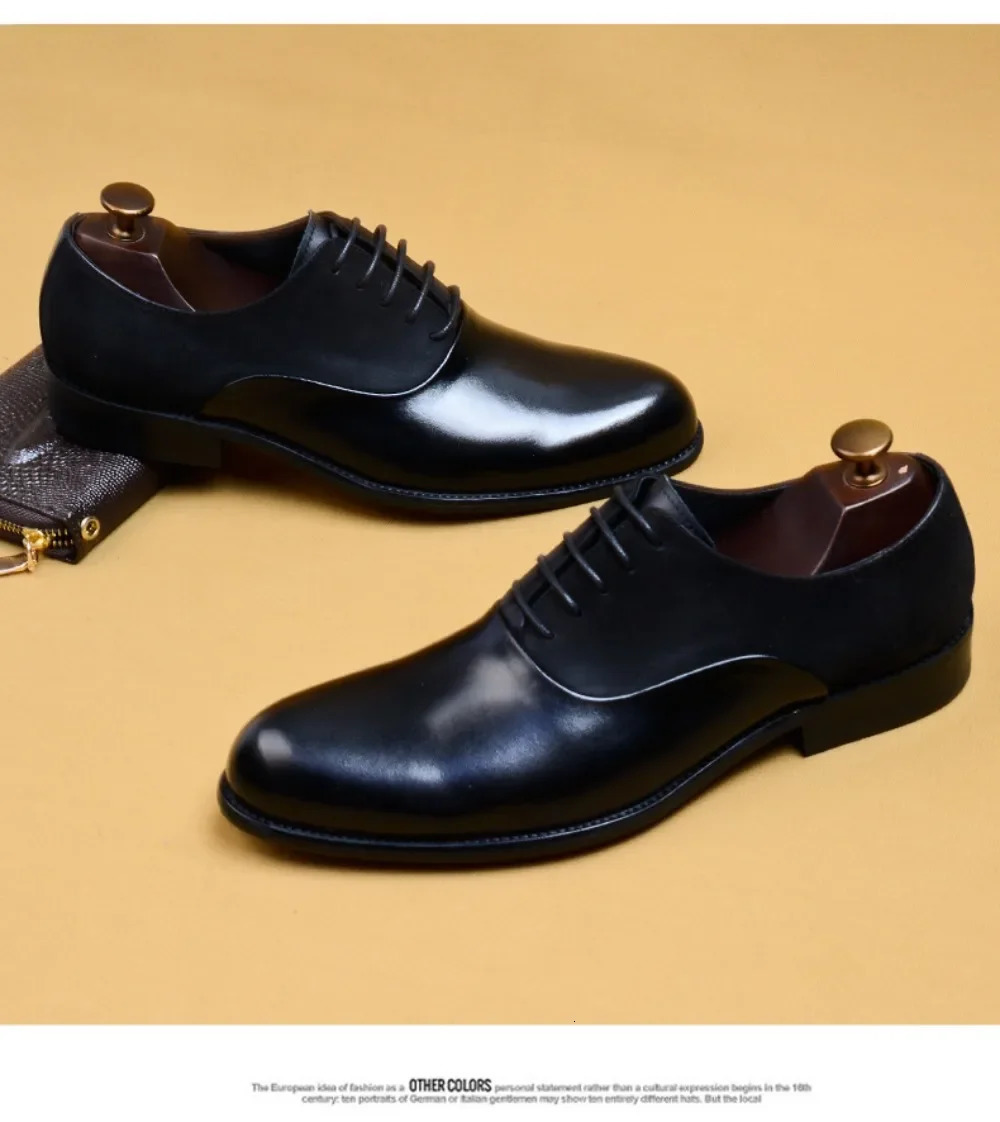 Italian Handmade Shoes British Style Formal Mens Oxford Shoe Genuine Leather Business Dress Retro Shoes 250526