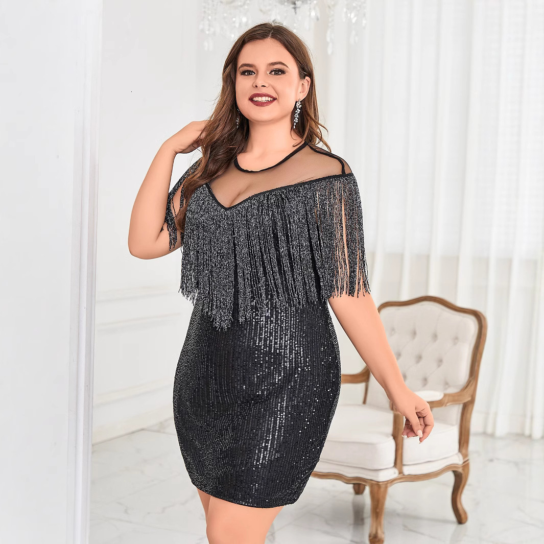 Womens Design Perspective Tassel Sexy Bag Hip Strap Dress