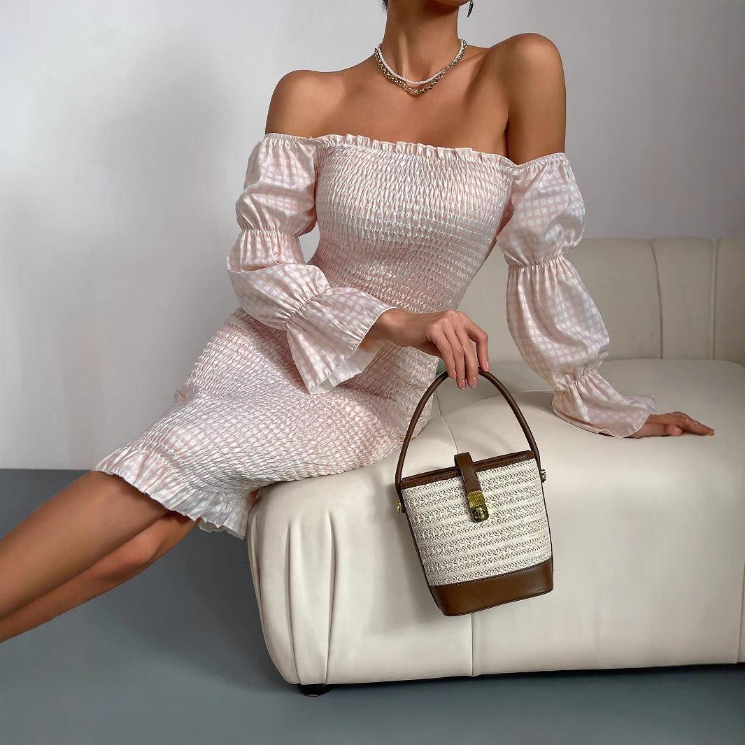 Elegant 2025 Party Dress Summer New Womens Sexy One Shoulder Long Sleeve Slim Pencil Skirt