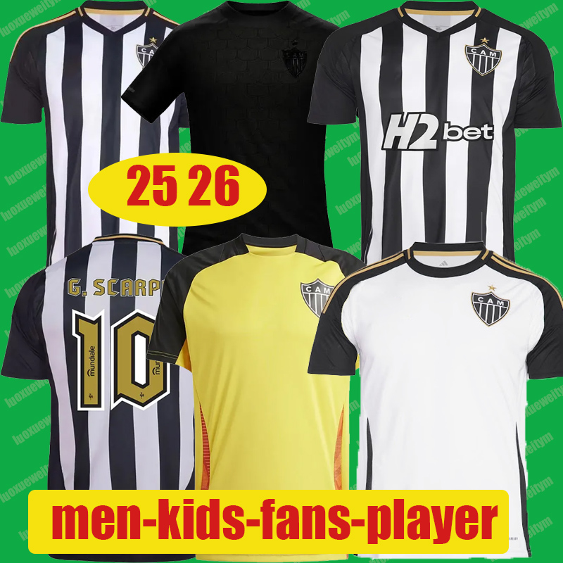 25 26 Atletico Mineiro soccer jersey jerseys 25 All Black Special shirt RONY G.ARANA Atletico GALO 25 26 G.SCARPA ALONSO G.MENINO football shirts men's and women's teams