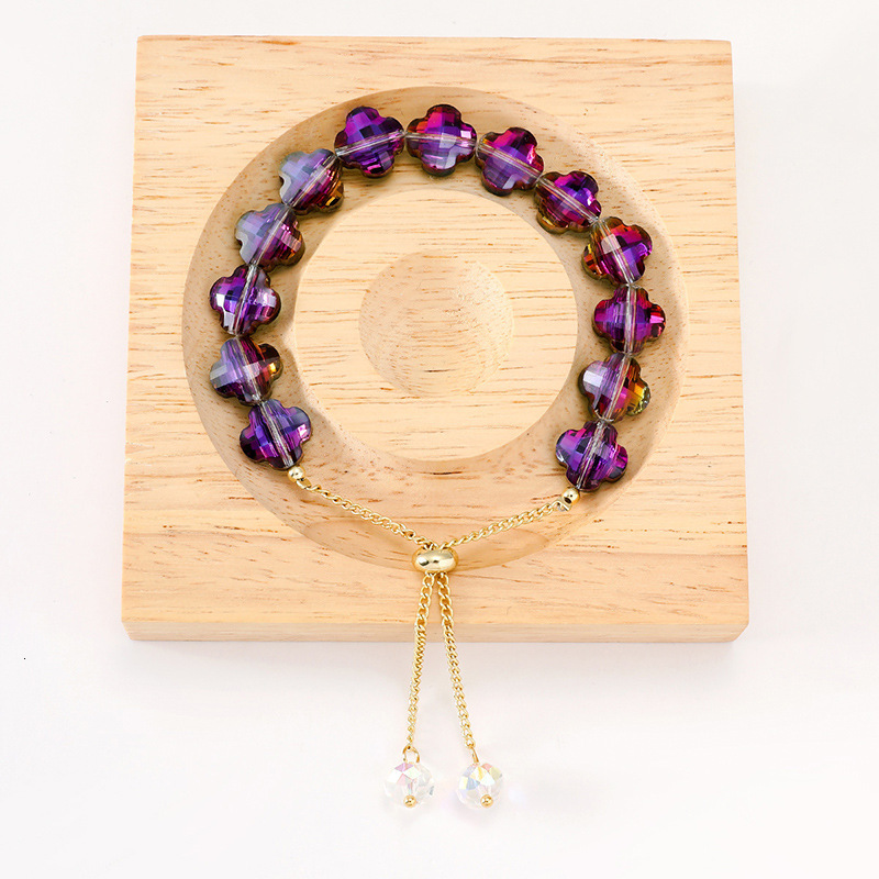 Colorful Beads Irregular Crystal Drawstring Course Adjustable Pendant Bracelet
