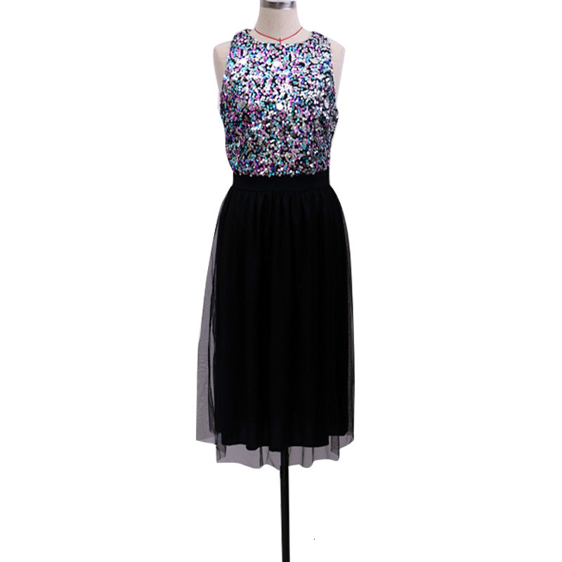 New womens dress sexy sleeveless neck bead dress