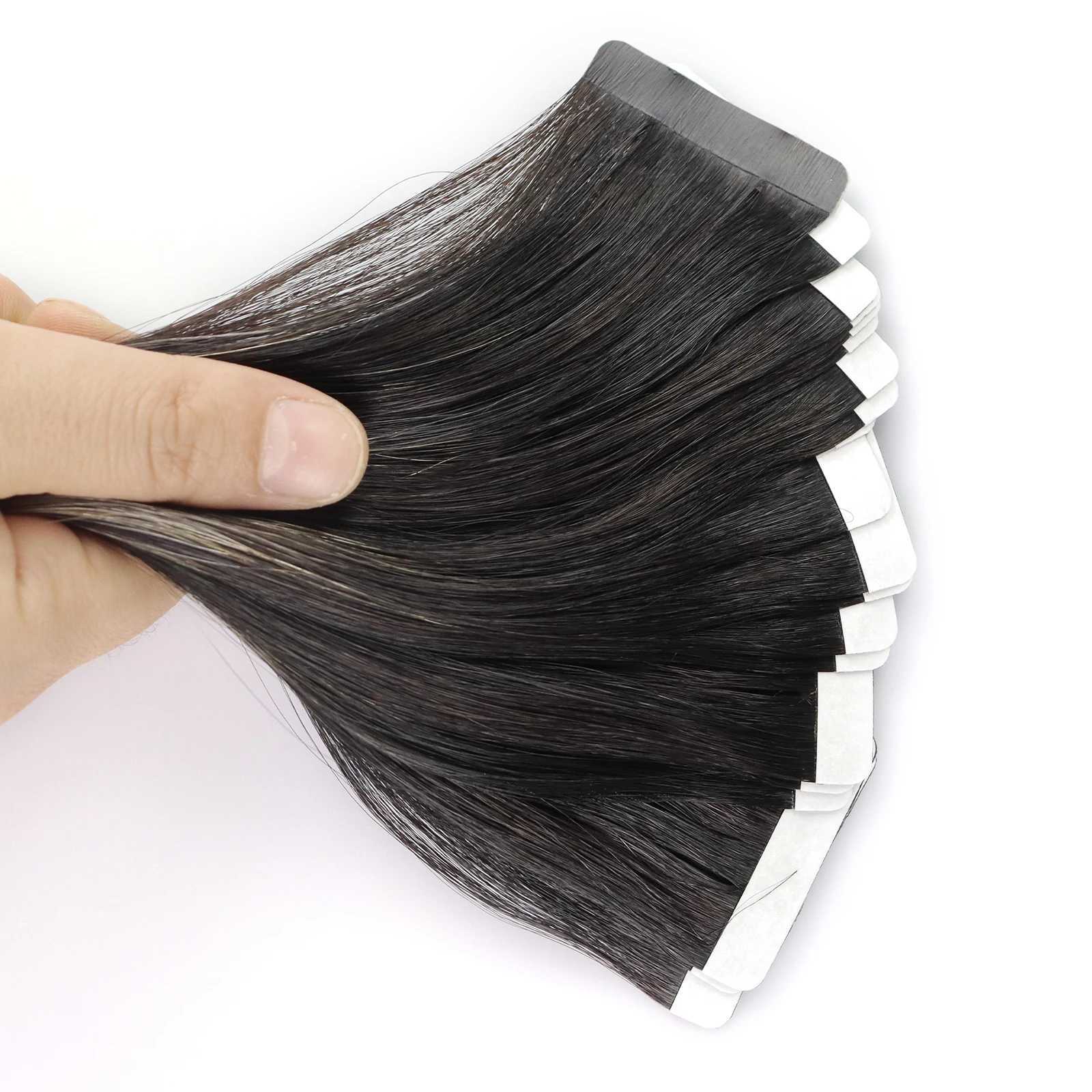 Moresoo Tape in Human Hair Extensions 100% Real Hair Remy Brazilian Hair 14-24inch Straight Natural Adhesives Tape in Extensions S25526