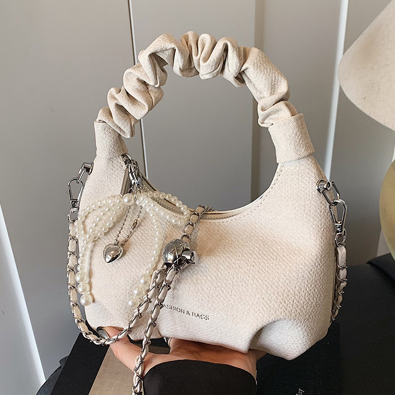 Yuezi Pleated Dumpling Handbag for Women 2025 Summer New Underarm Versatile Stylish Chain Crossbody Bag