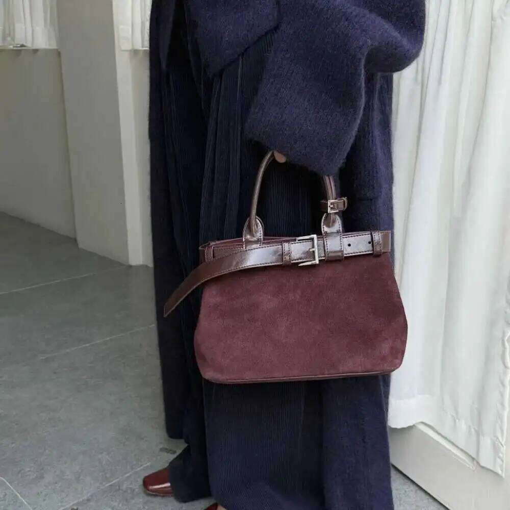 Designer Bag MOTAORA New Women S Genuine Leather Suede Handbag Belt Lock Buckle Crossbody Shoulder Bag Niche Design Daily Commuter Purse