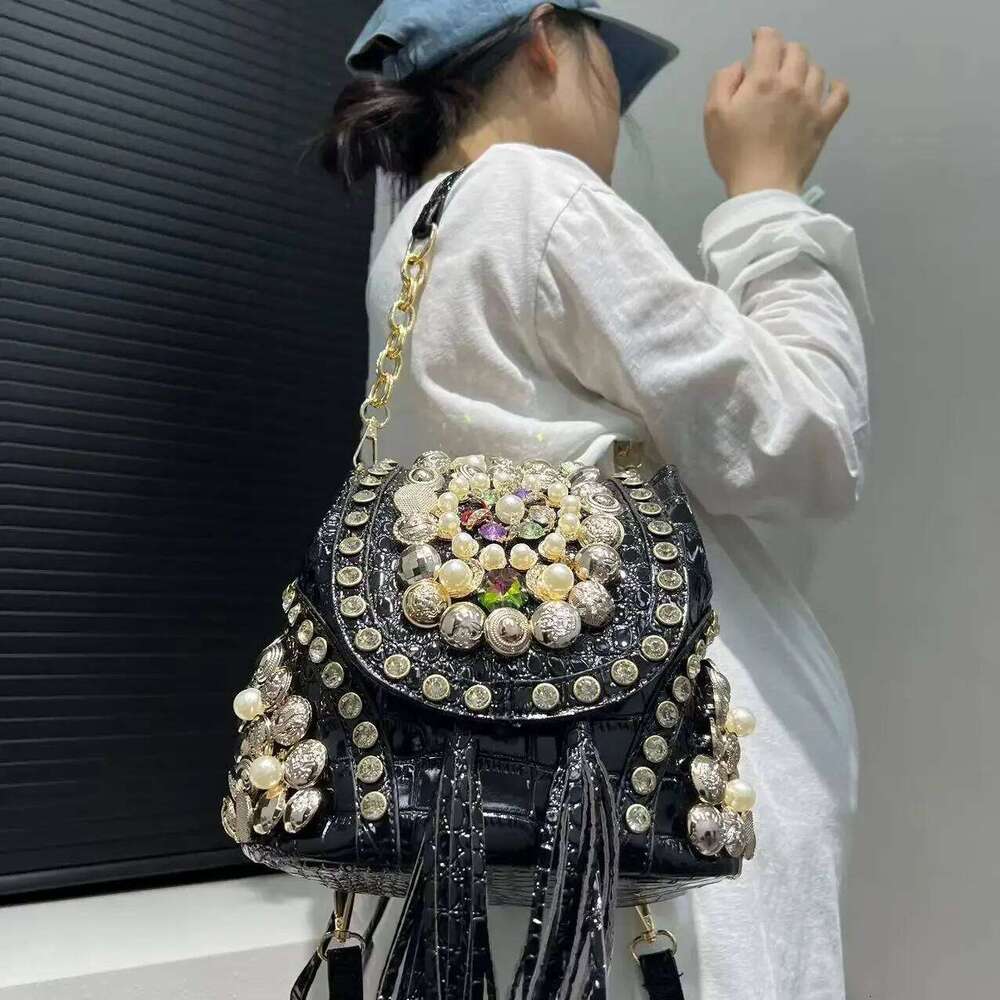 Women's Bags Designer Women's Fashion Dia Handbag Elegant Evening Beaded Light Backpack Crossbody Bag