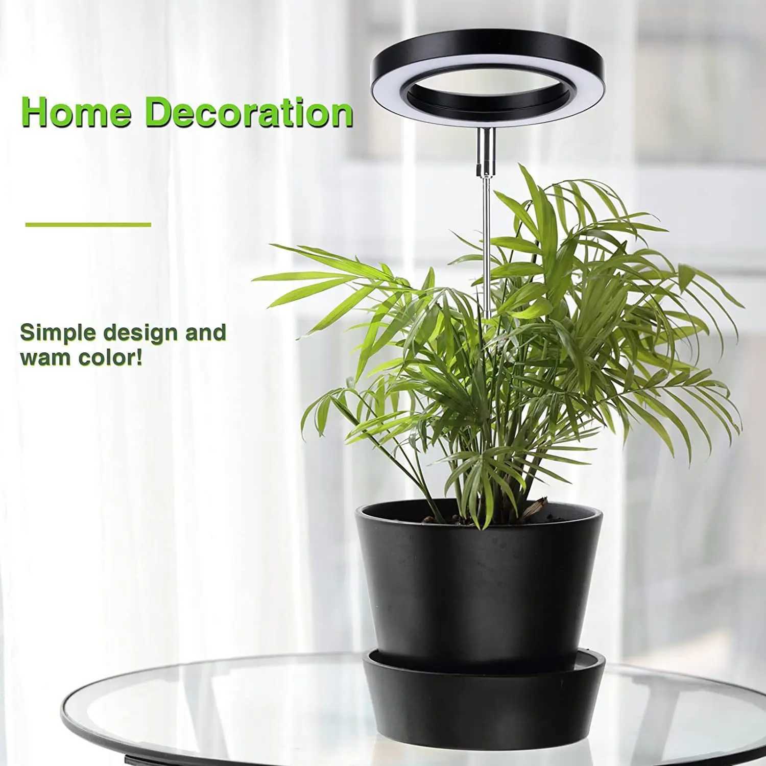 New LED Plant Growth Lamp Angel Ring Dimming Timing Adjustable Retractable Height Full Spectrum Imitation Sunlight Growth PlantXJ250526