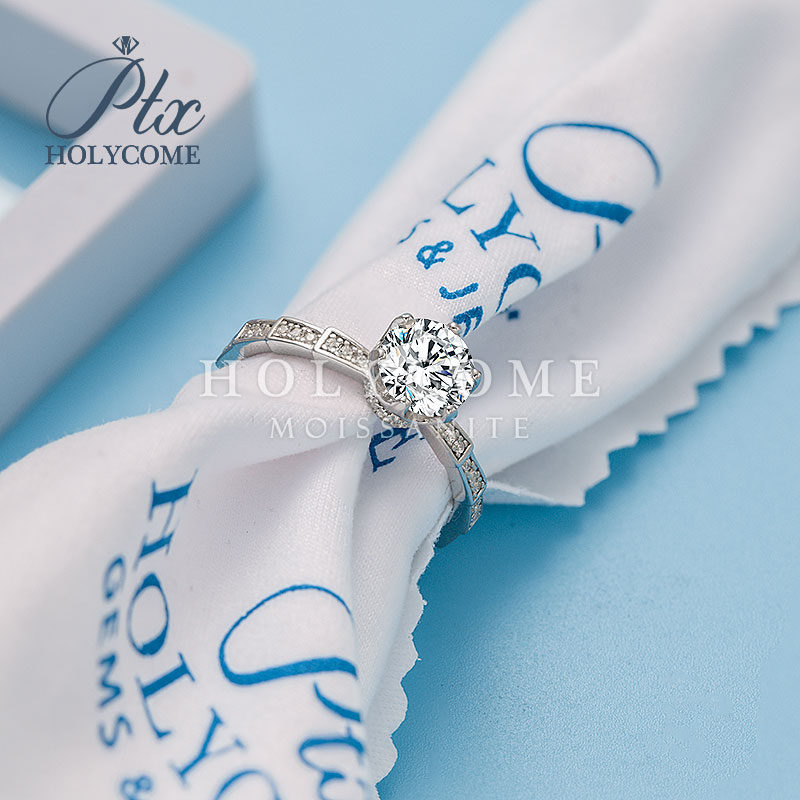 925 Sterling Silver Ring Micropaved Mechanical Design 1ct D Color VVS Diamond Women Moissanite Ring Jewelry for Wedding Engagement