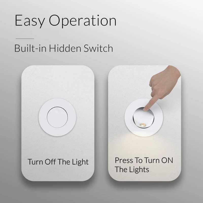 Modern LED Embedded Wall Lamp 3W 350 Rotation Bedside Sconce Bedroom Reading Hidden Decor Stair Wall Lighting Fixture AC85-265VXJ250526