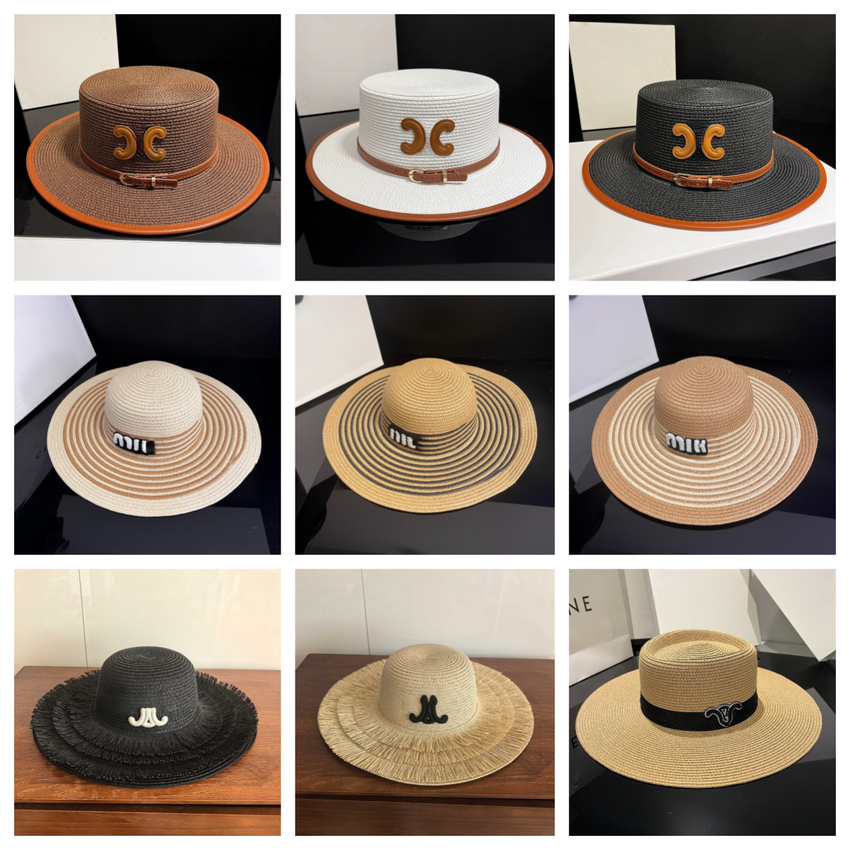 Luxury Brand Embroidered Oversized Straw Hat - Natural Wheat Color Wide Brim Beach Hat, Boho Women's Sun Hat with Soft Wool Lining, Summer Vacation & Wedding Accessory