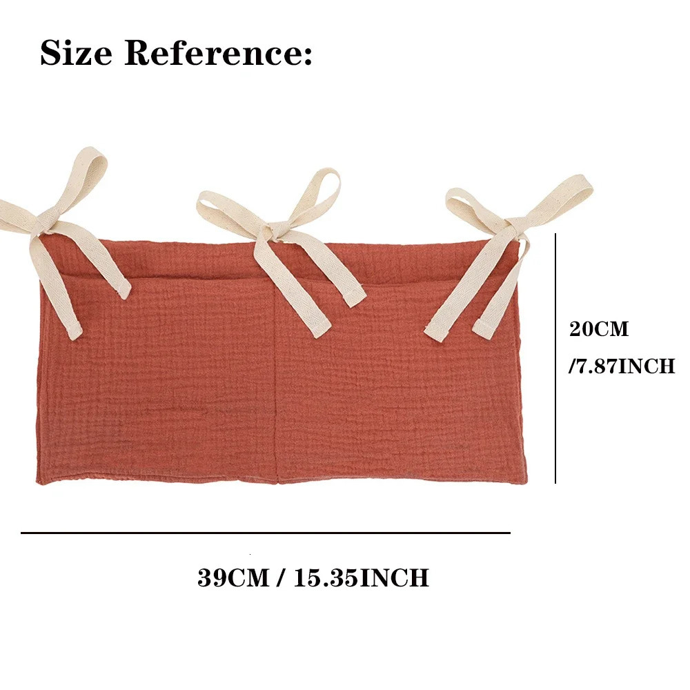 Baby Crib Organizer MultiPurpose Bed Storage Bag 2 Pockets Bedside Hanging Diaper Nursery for Diapers Toys Clothing 250517z