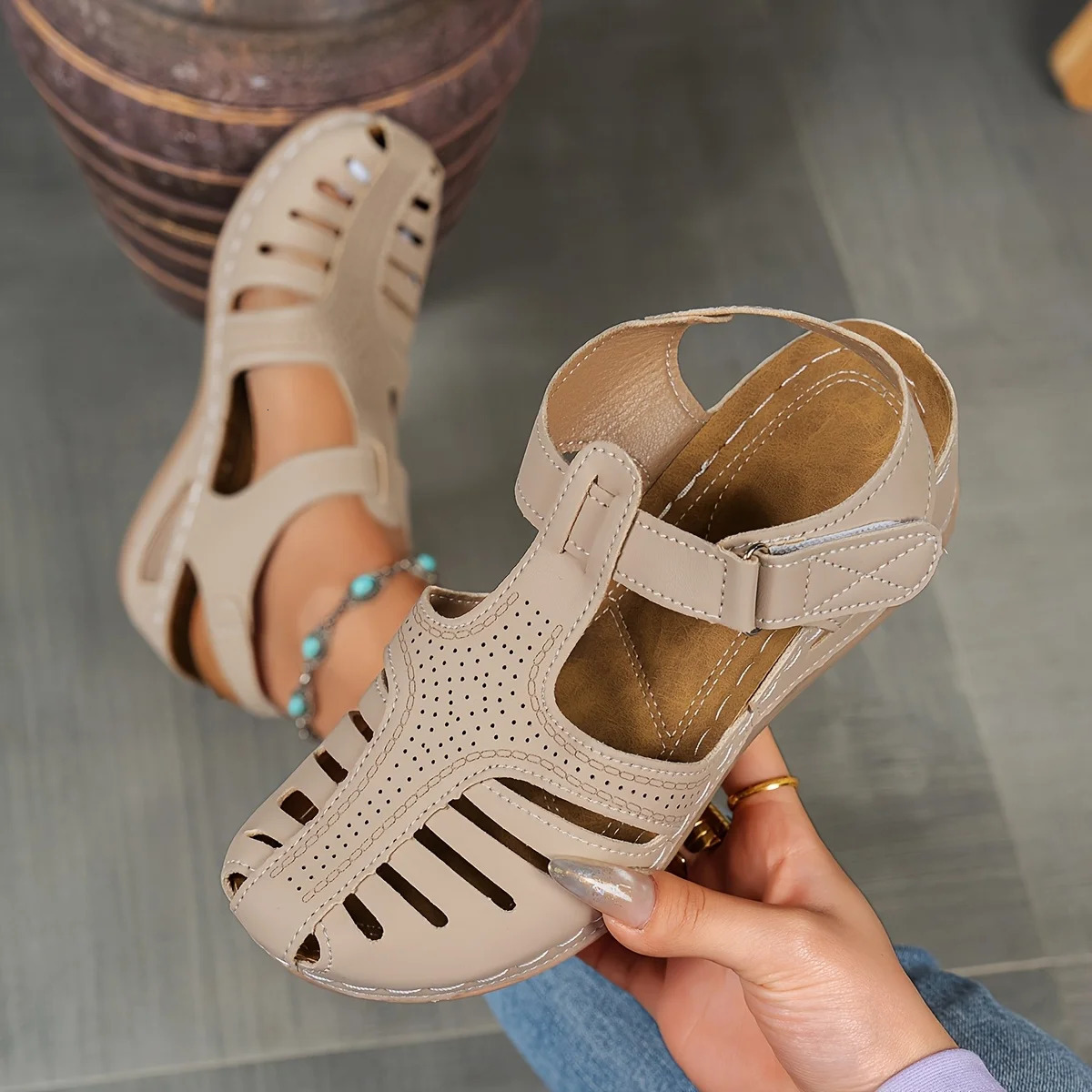 Ladies Leisure Platform Triangle Sandals Summer Slippers Sets Wearing Open Toed Shoes 250526