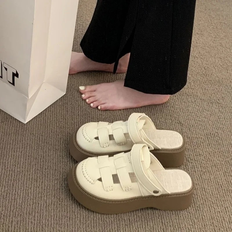 Womens Platform Sandals with Adjustable Straps Breathable Openwork n Thick Sole Comfortable Summer Casual Walking Shoes 250526